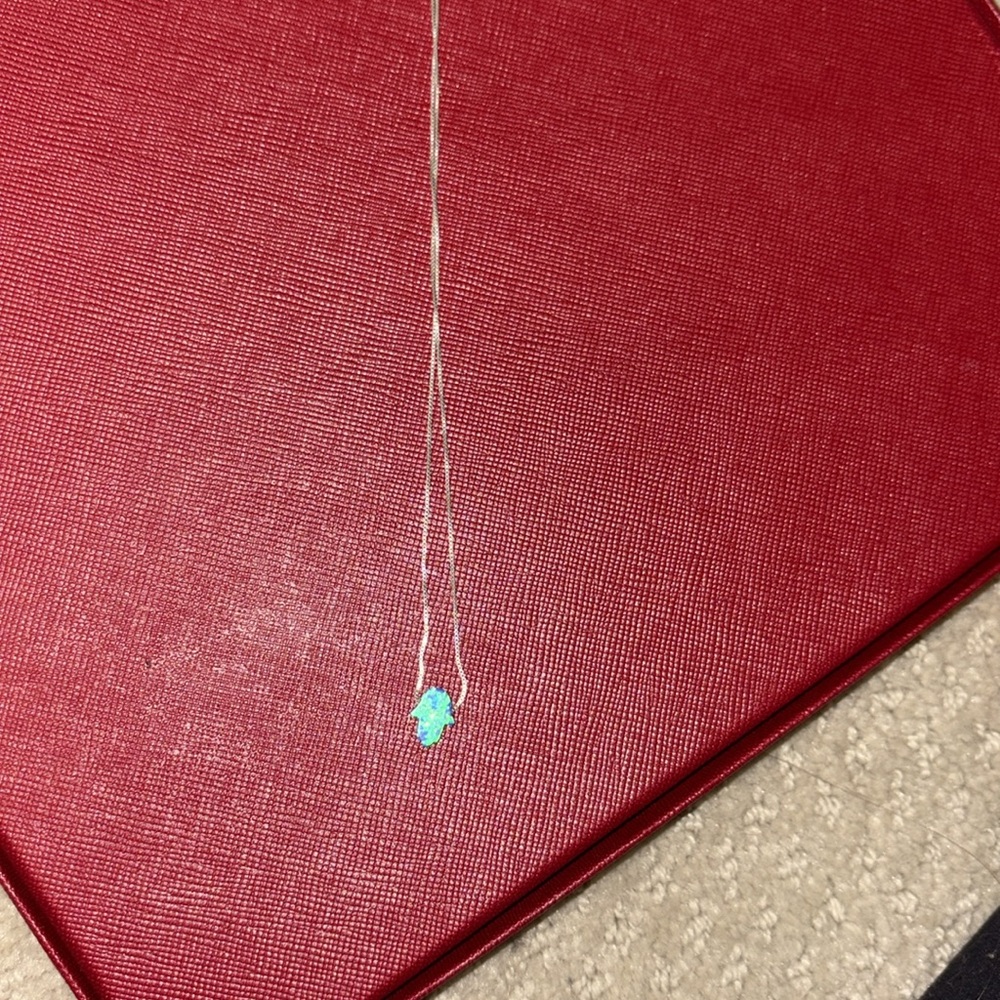 Sterling silver hamsa necklace